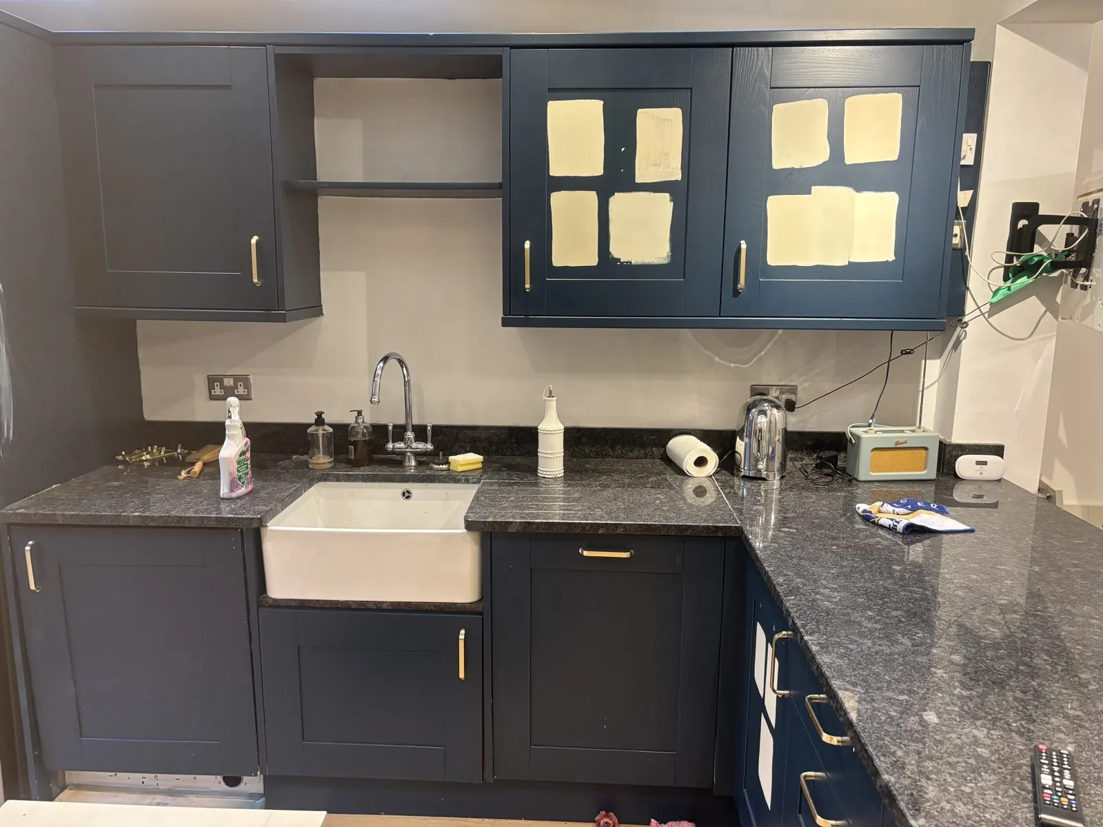 Navy hand painted kitchen units