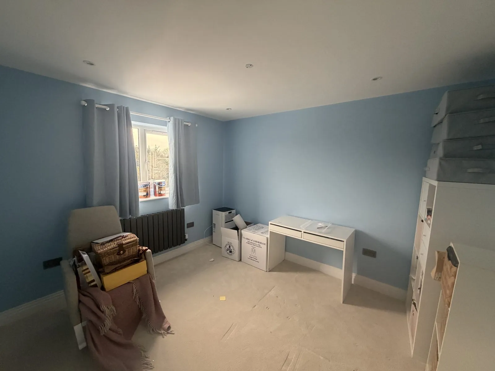Freshly painted blue room by J&F Decor